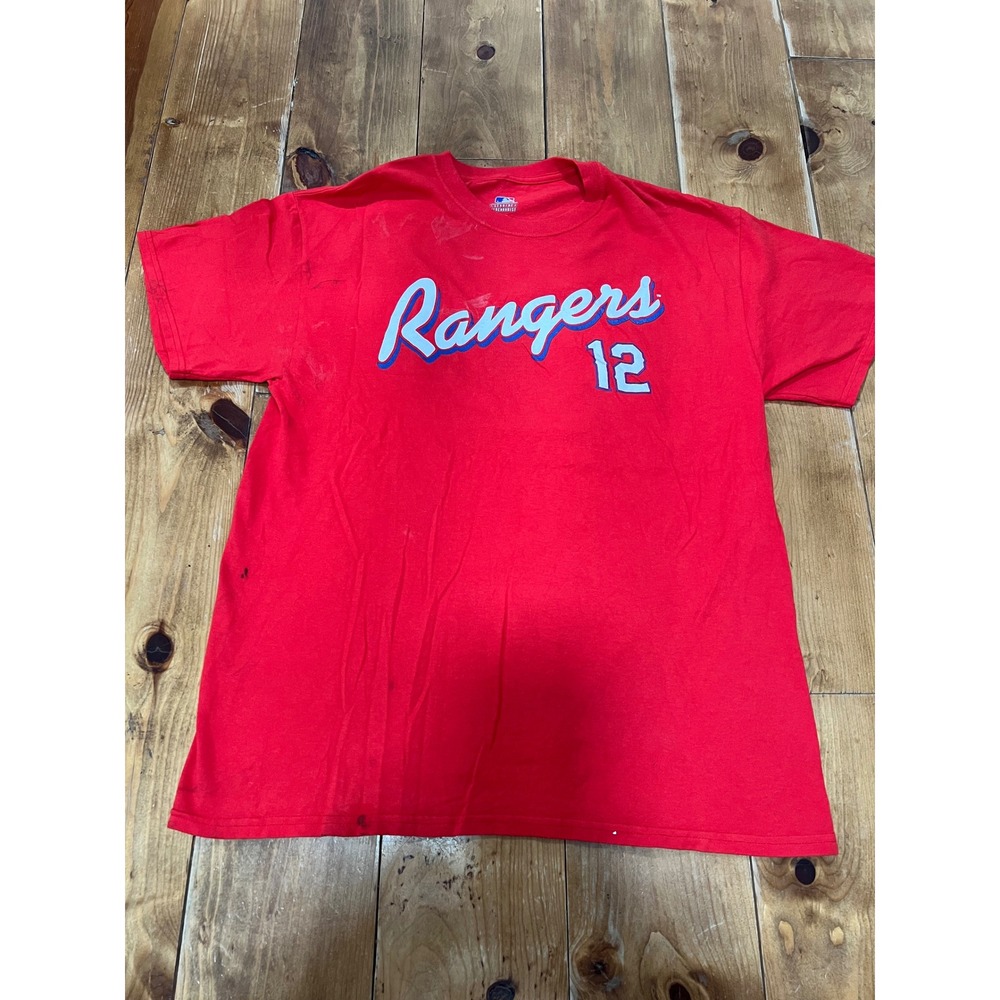 MLB Texas Rangers Rougned Odor 12 Red Player T-Shirt Mens Large Short Sleeve